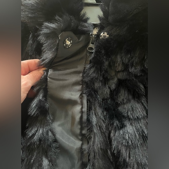 American Widgeon Black Size 10 Faux Fur Dress Coat - Picture 7 of 12